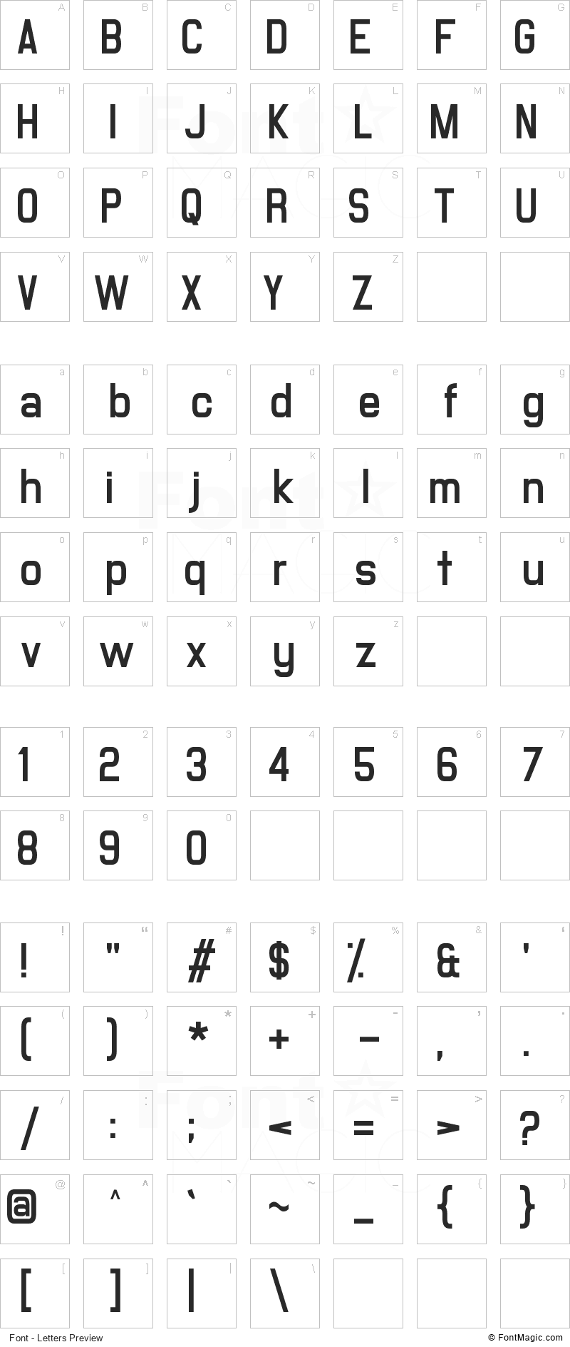 Milestone One Font - All Latters Preview Chart